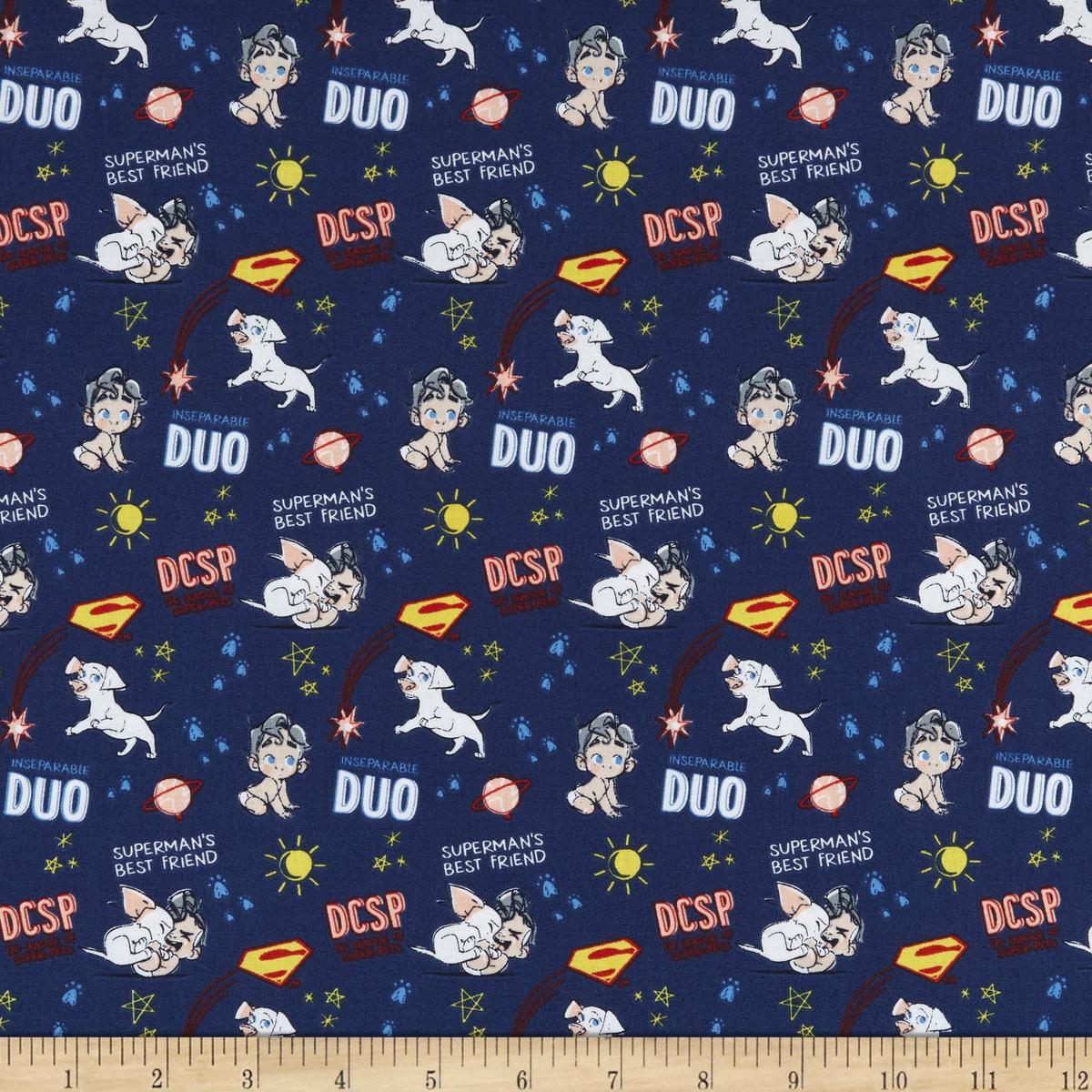 DC League Super Pets Early Days Cotton Fabric - 1 yard