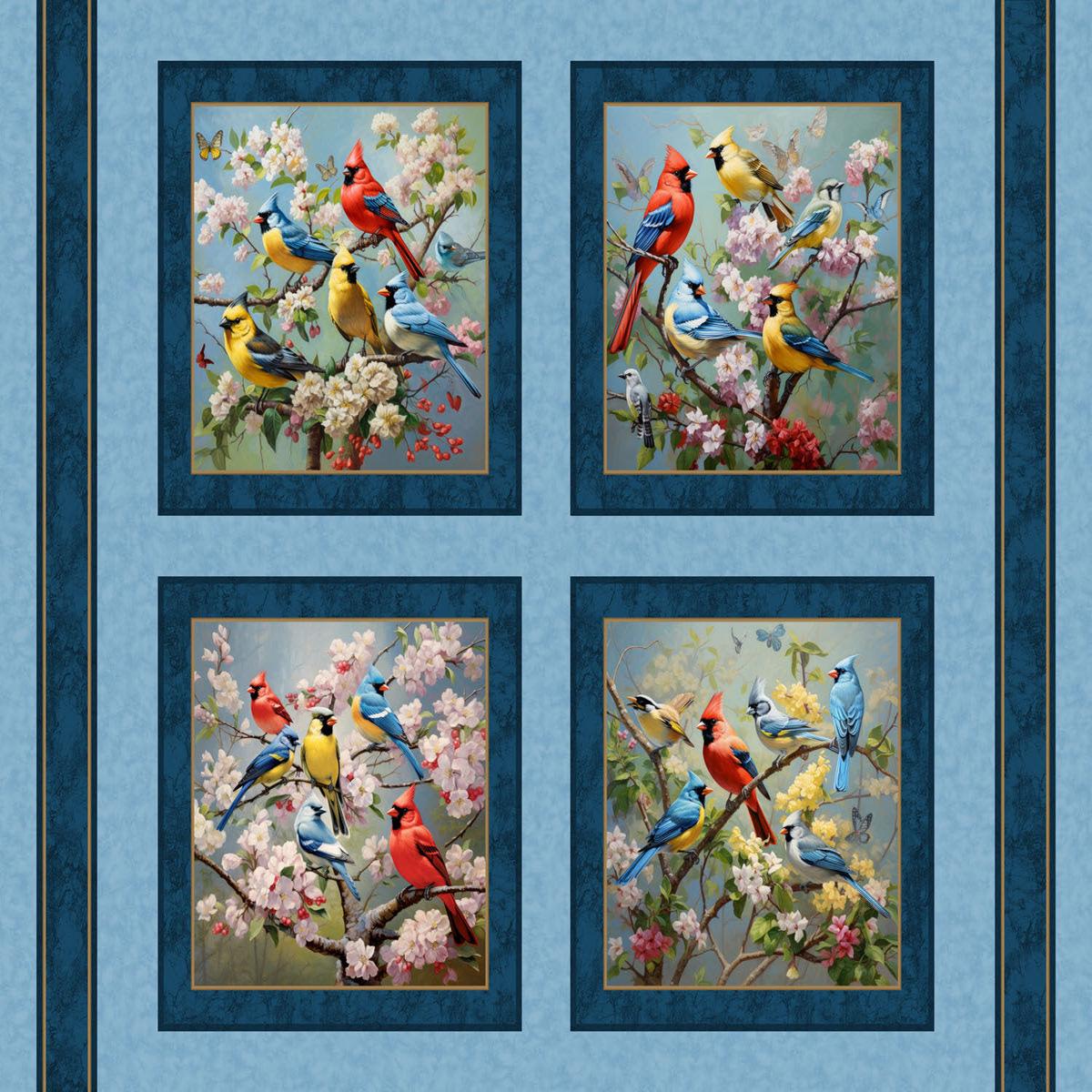 Garden Wings Pillow Panel Cotton Fabric - 1 Panel