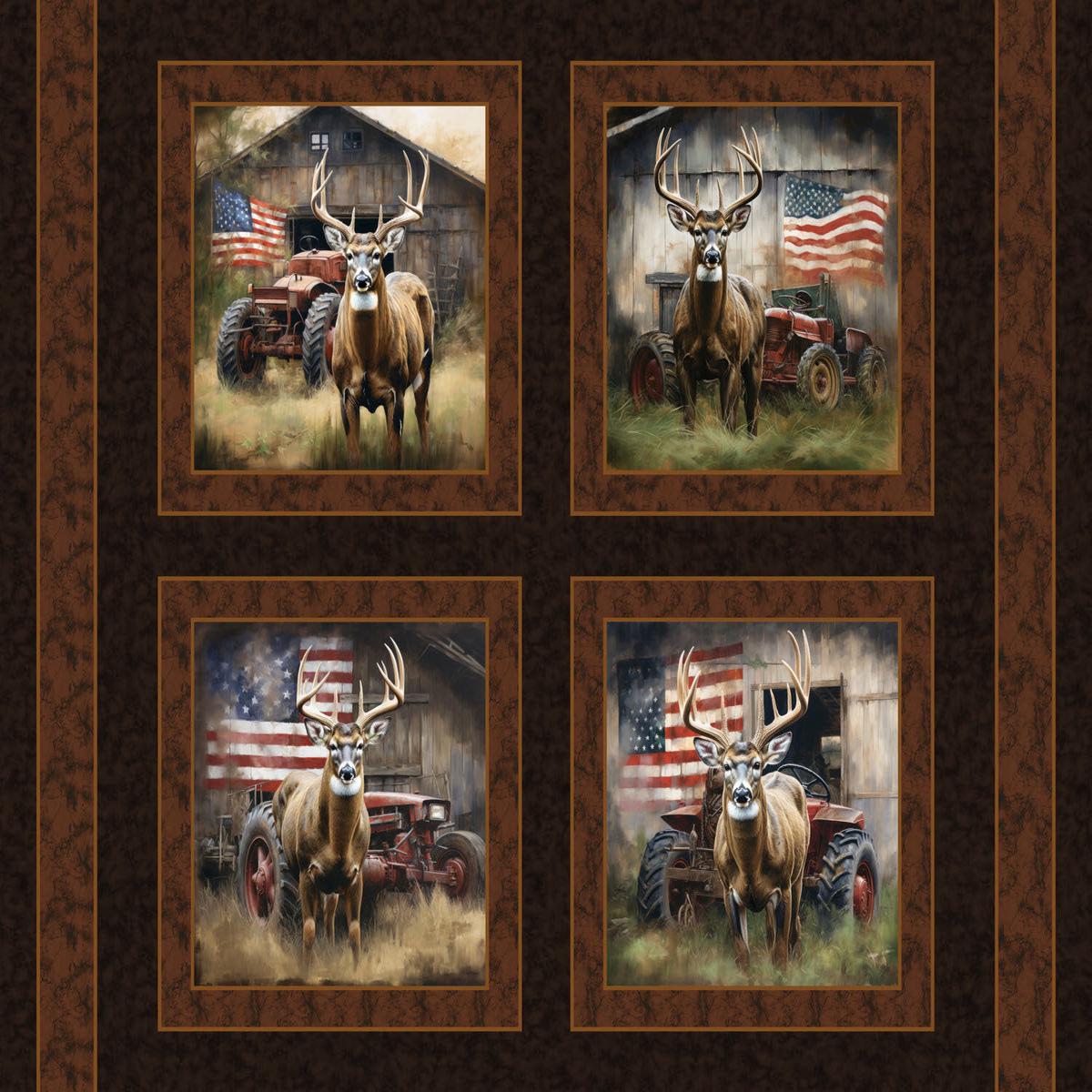 Homestead Bucks Pillow Panel Cotton Fabric