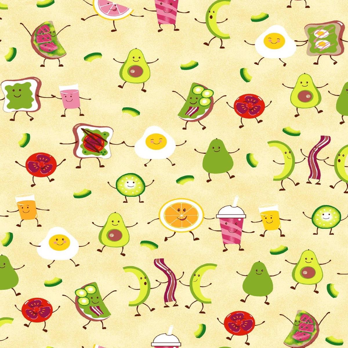 Lollie Snacks Morning Snack Cotton Fabric