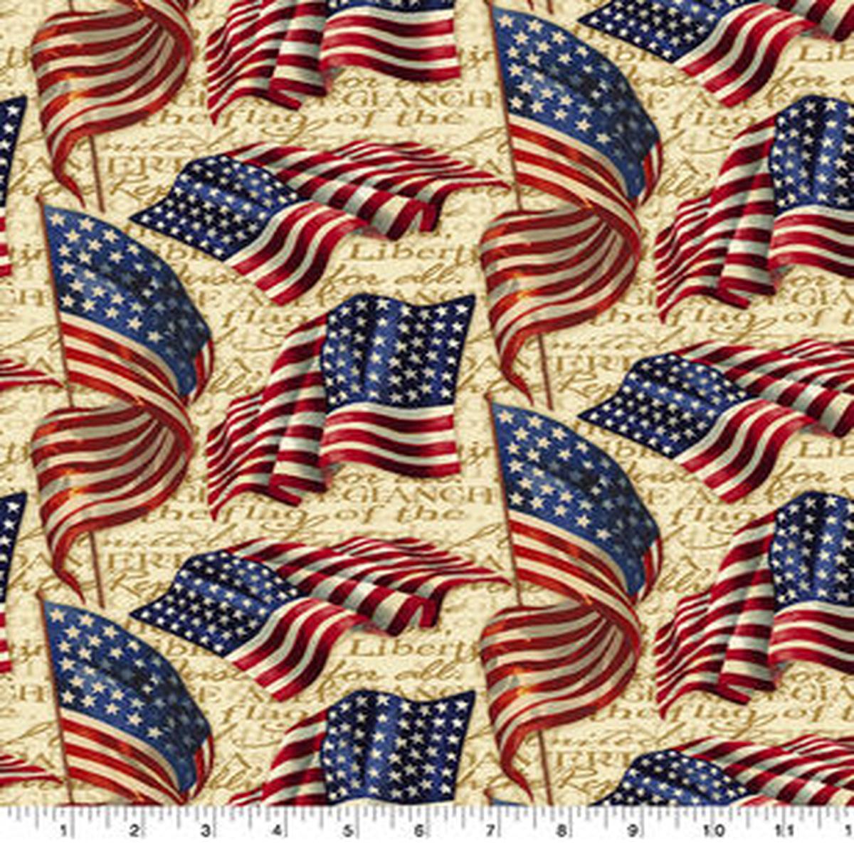 Patriotic We Pledge Allegiance 43'' Cotton Fabric - 1 yard