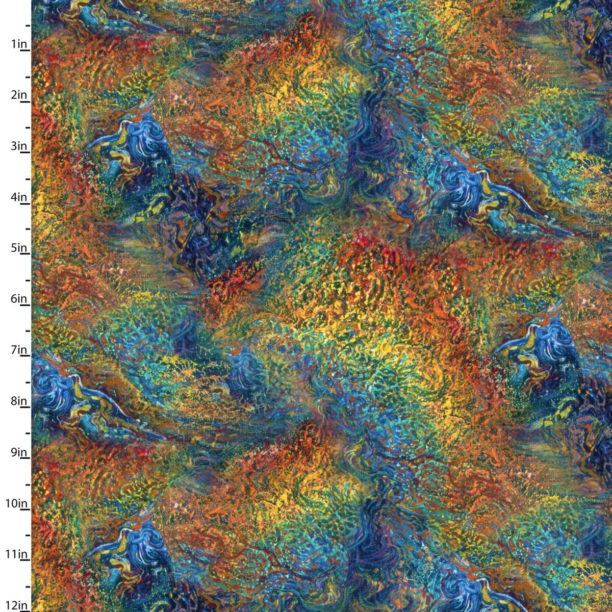 Power of the Elements Marbled Texture Cotton Fabric - 1 yard