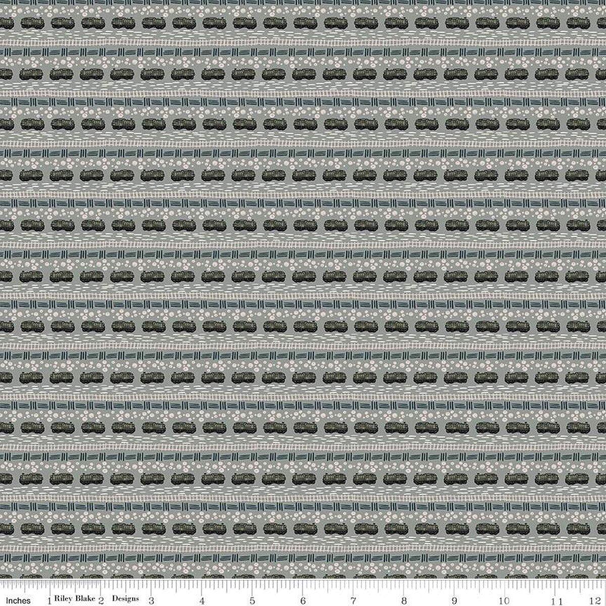 'Round the Mountain Bubble Convoy Dusk Cotton Fabric