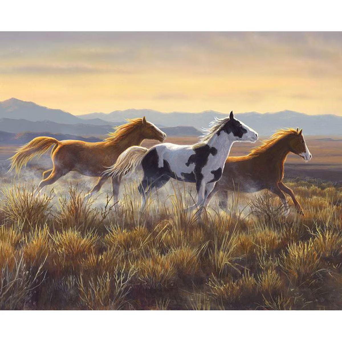 Wild Horses Open Country Cotton Panel - Panel