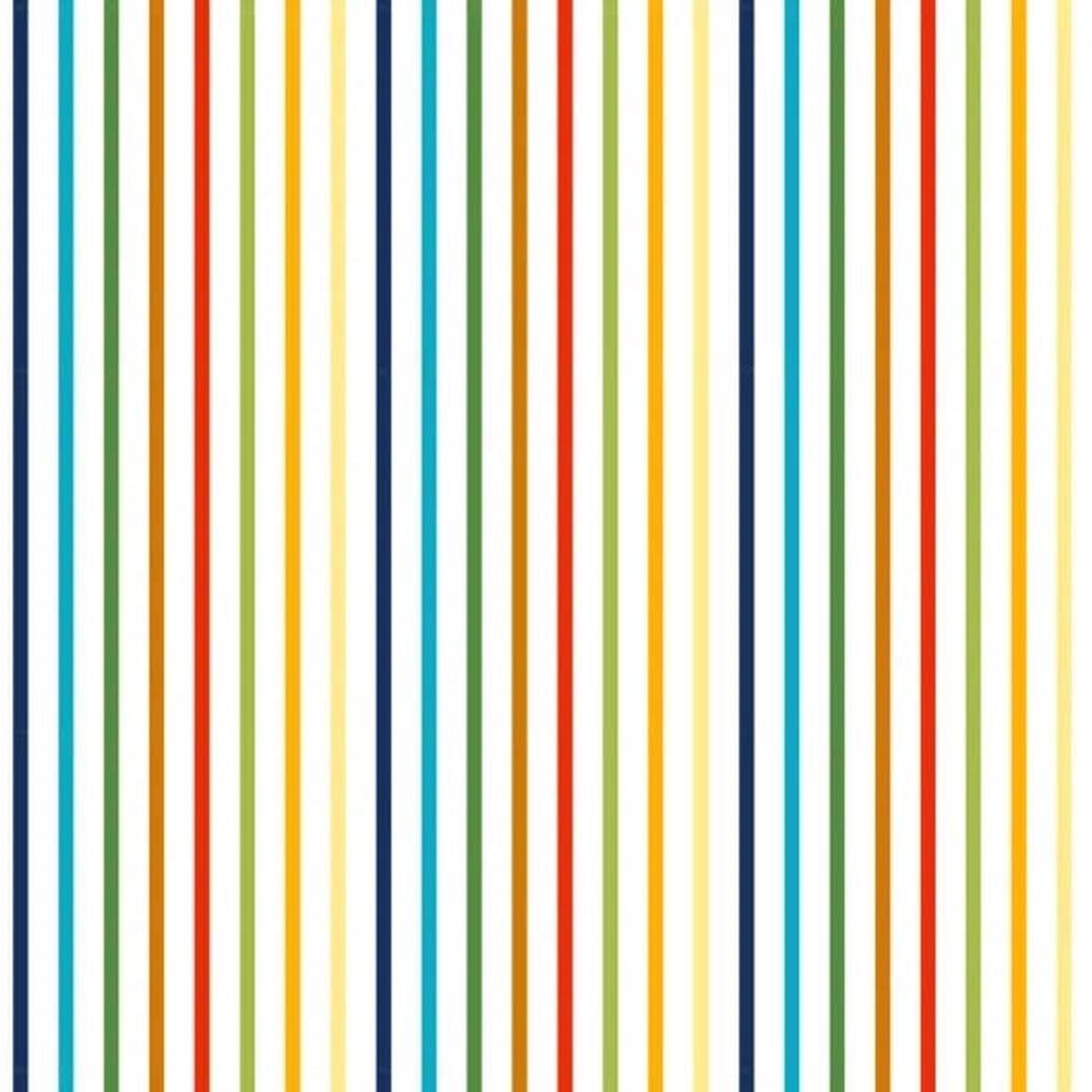 Zooville Stripes White Cotton Fabric - 1 yard