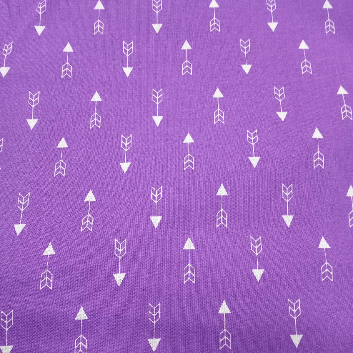 Arrows Purple Cotton Fabric