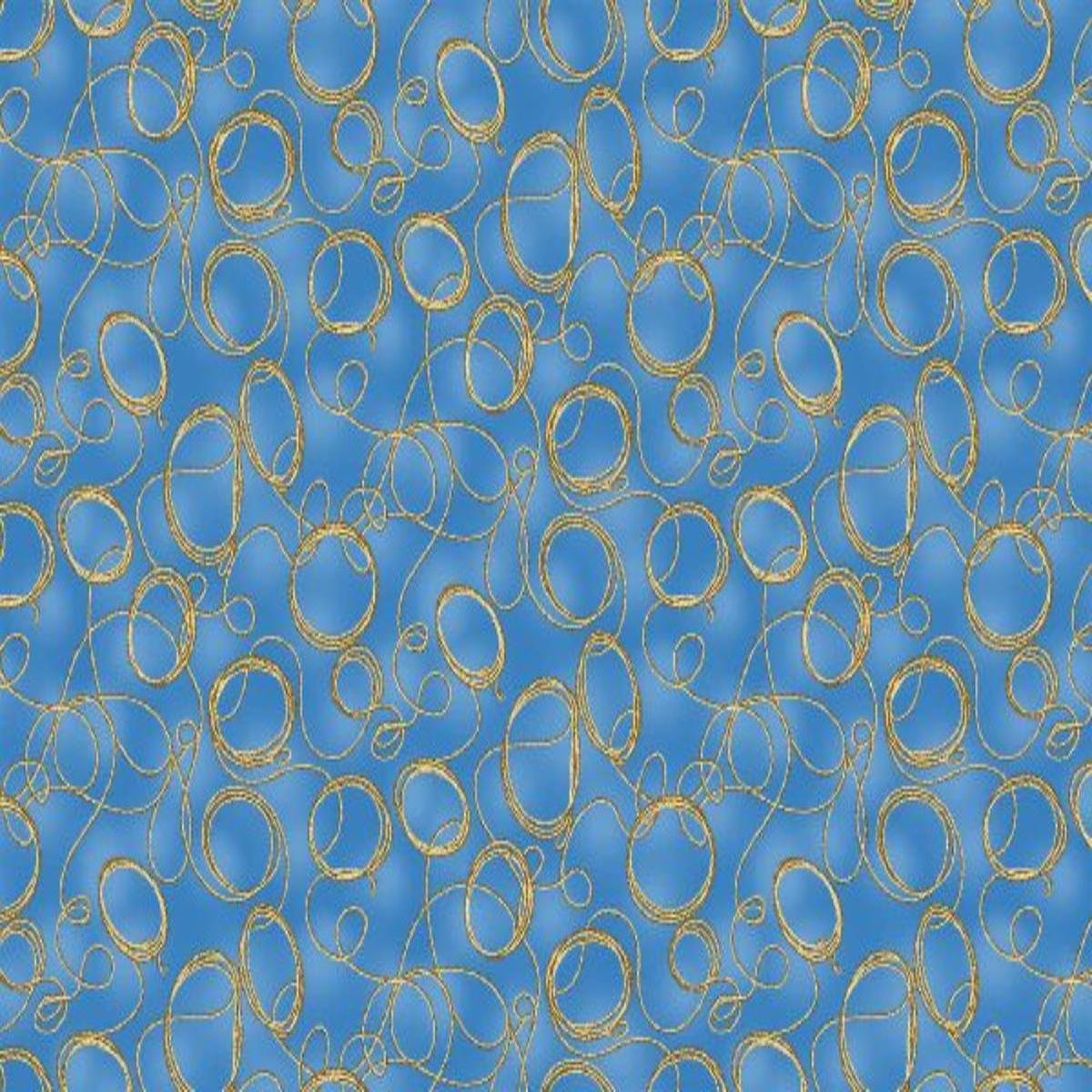Big Sky Country Ropes Blue Cotton Fabric