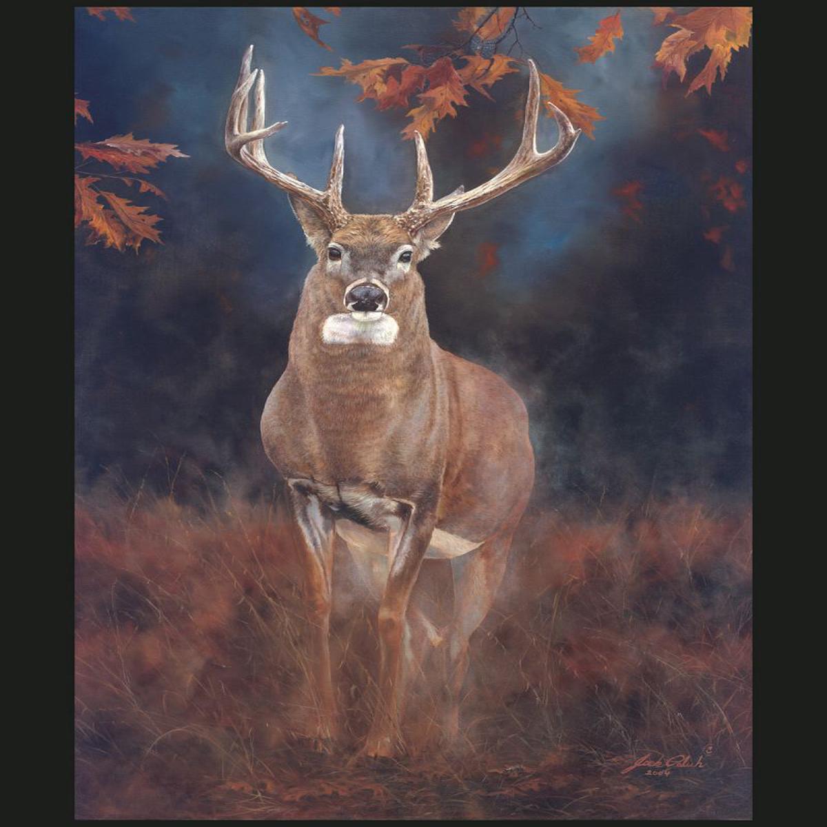 Close Encounter Deer Panel Cotton Fabric - 1 yard