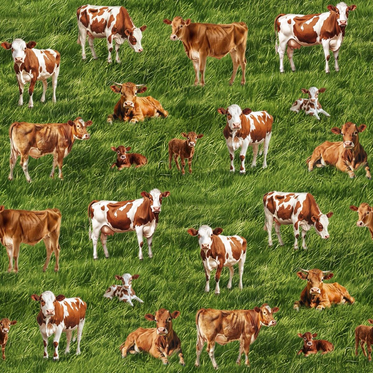 Cow Friends Cotton Fabric