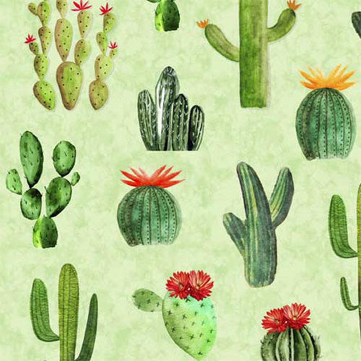 Cowboy Up Cactus Green Cotton Fabric - 1 yard