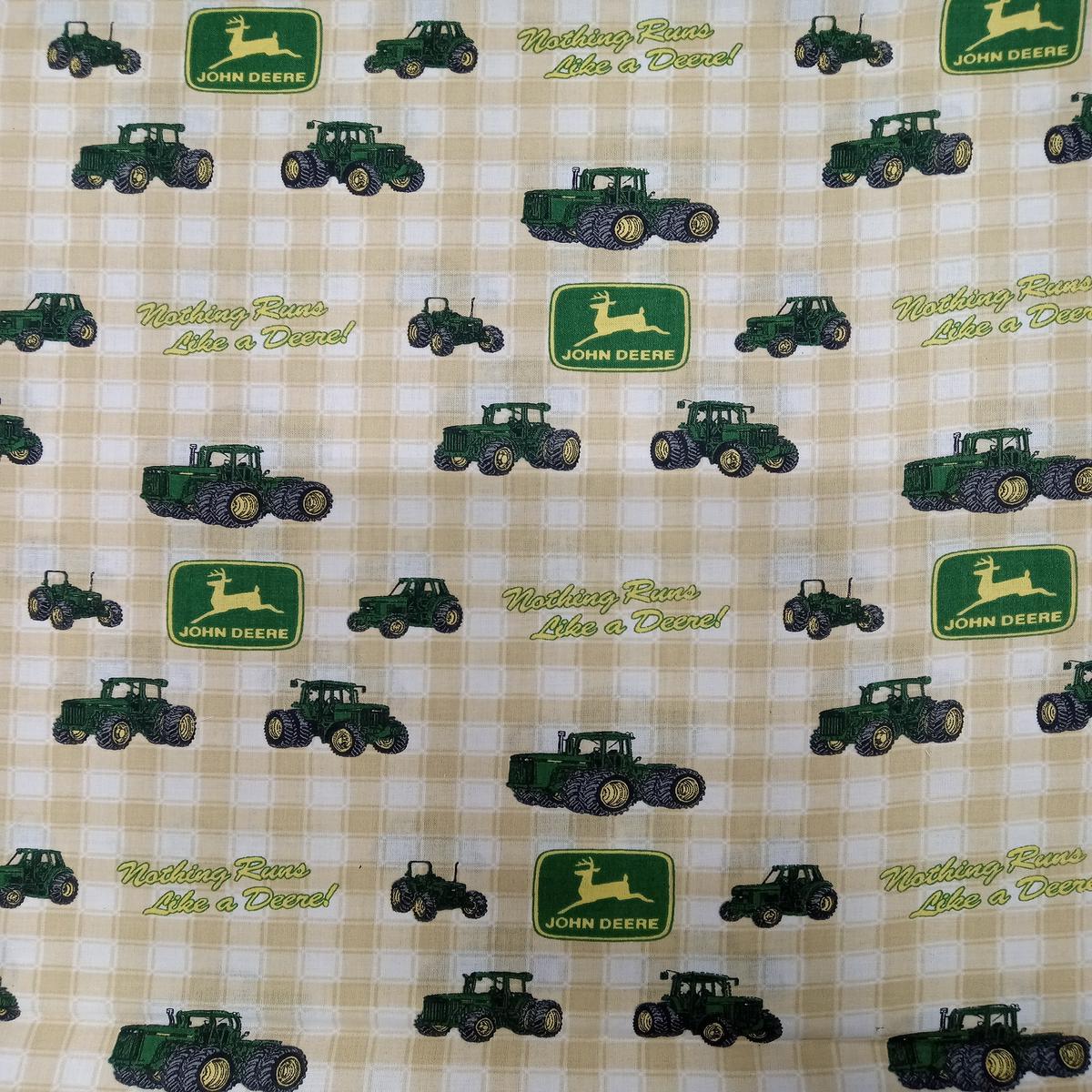 John Deere Small Plaid Cotton Fabric - 1 yard