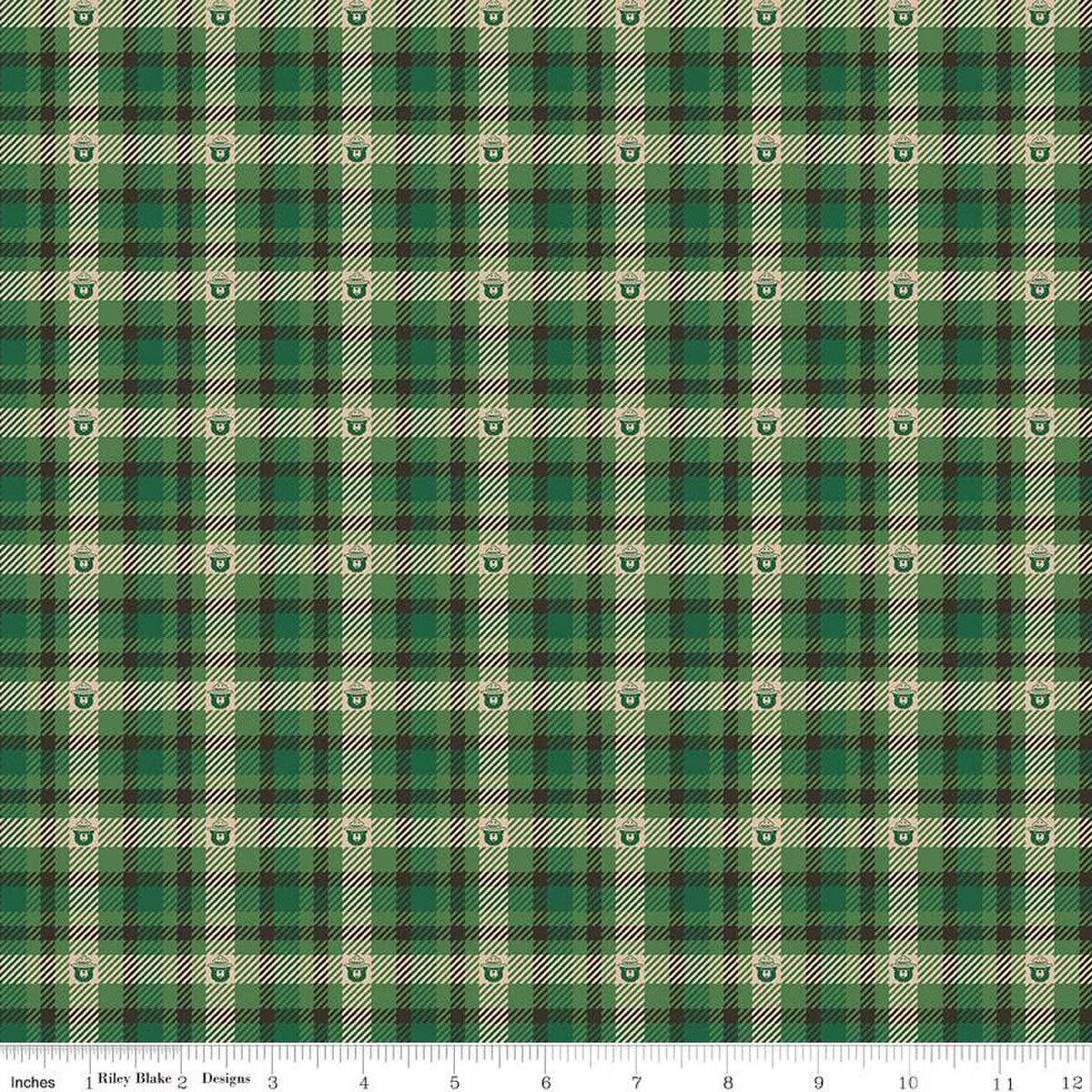 Only You Smokey Bear Plaid Forest Cotton Fabric - Single Panel