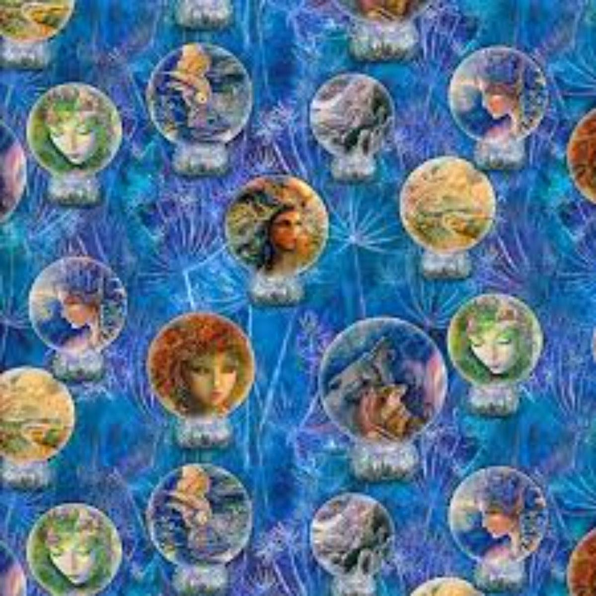 Power of the Elements Snow Globes Cotton Fabric - 1 yard