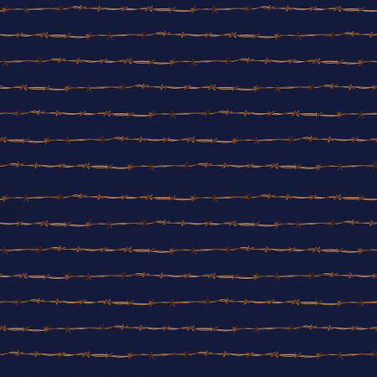 Ride the Range Fence Navy Cotton Fabric