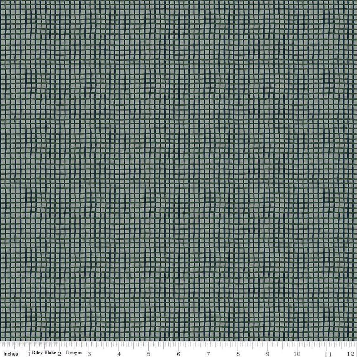 'Round the Mountain Wonky Gingham Dusk Cotton Fabric - 1 yard