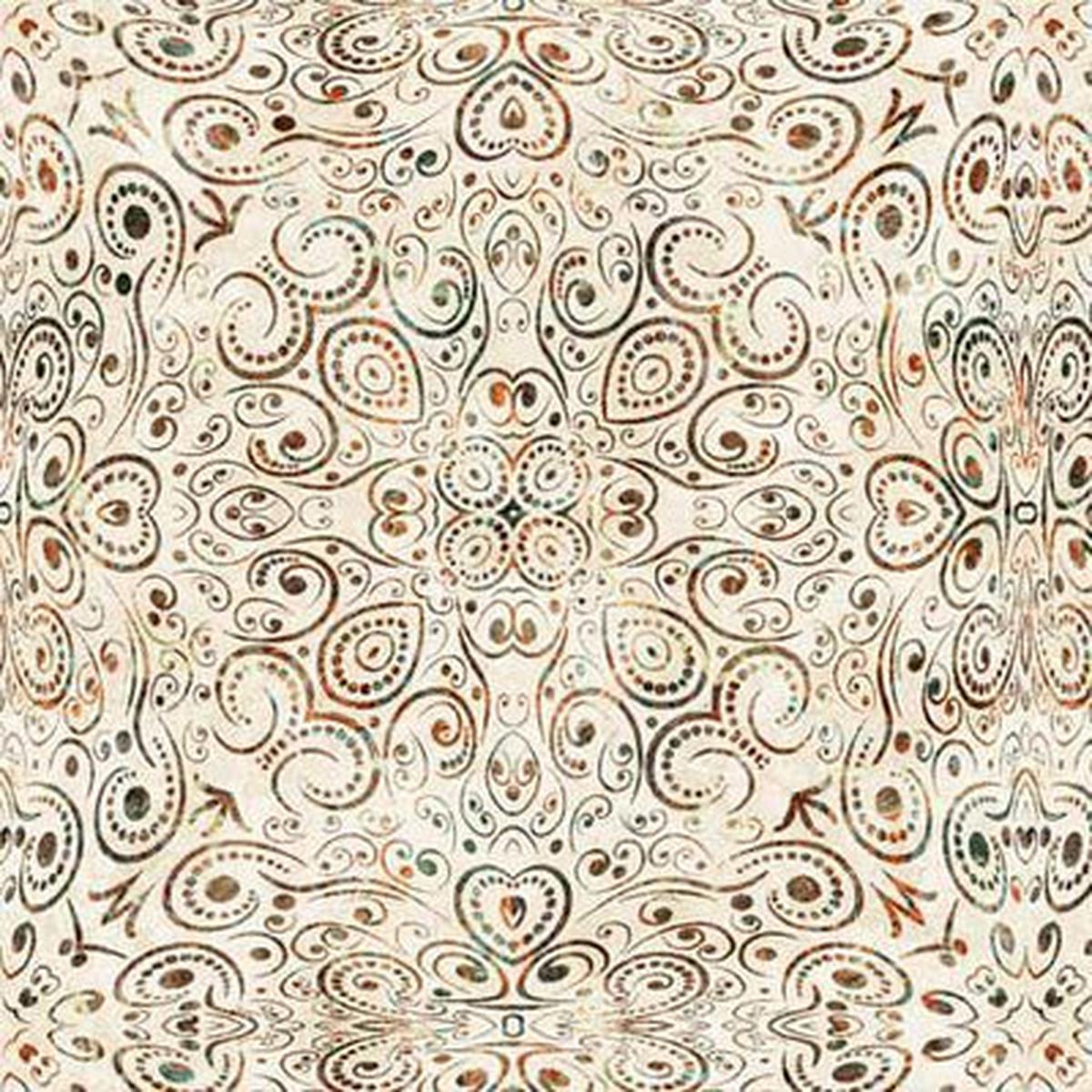 Running Wild Tooled Leather Cream Cotton Fabric