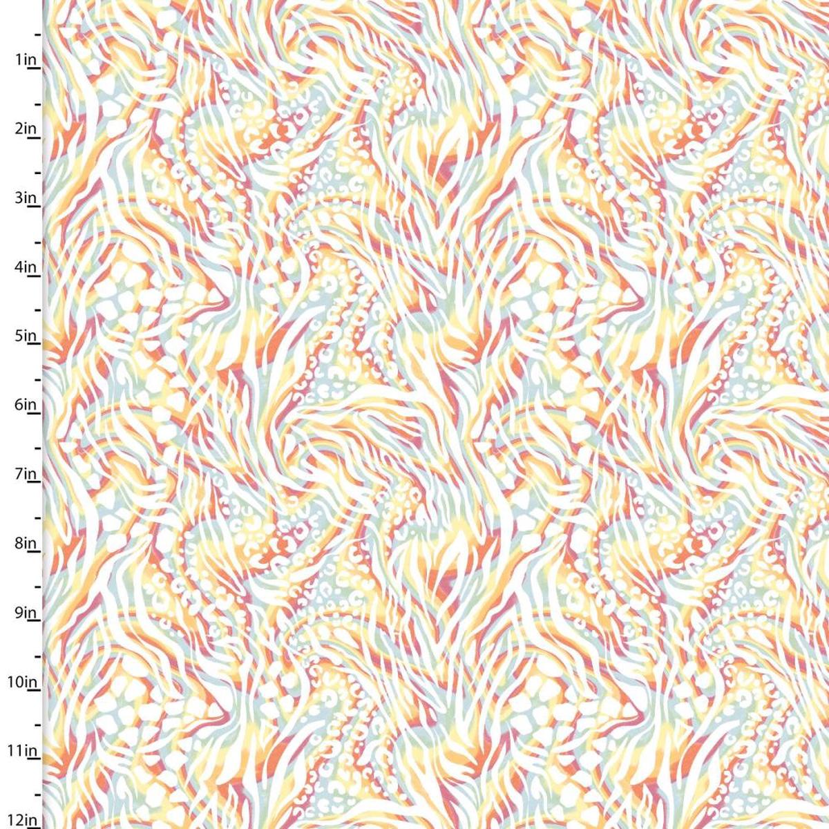 Two by Two Rainbow Swirl Multi Cotton Fabric