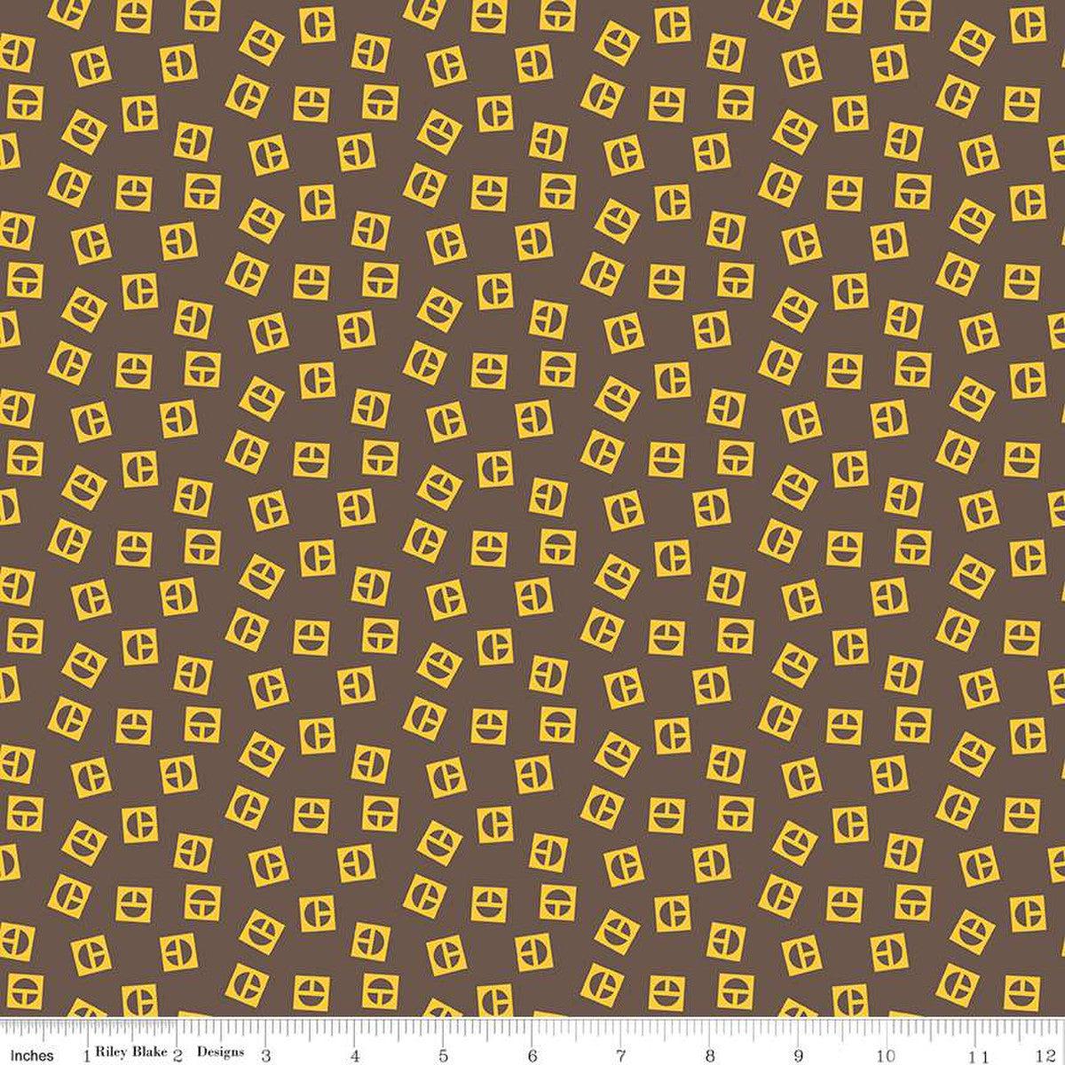 Vintage Caterpillar Vintage Logo Toss Brown Cotton Fabric