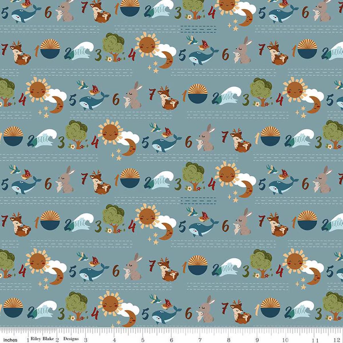 Created with Love Seven Days Sky Cotton Fabric - 1 Yard