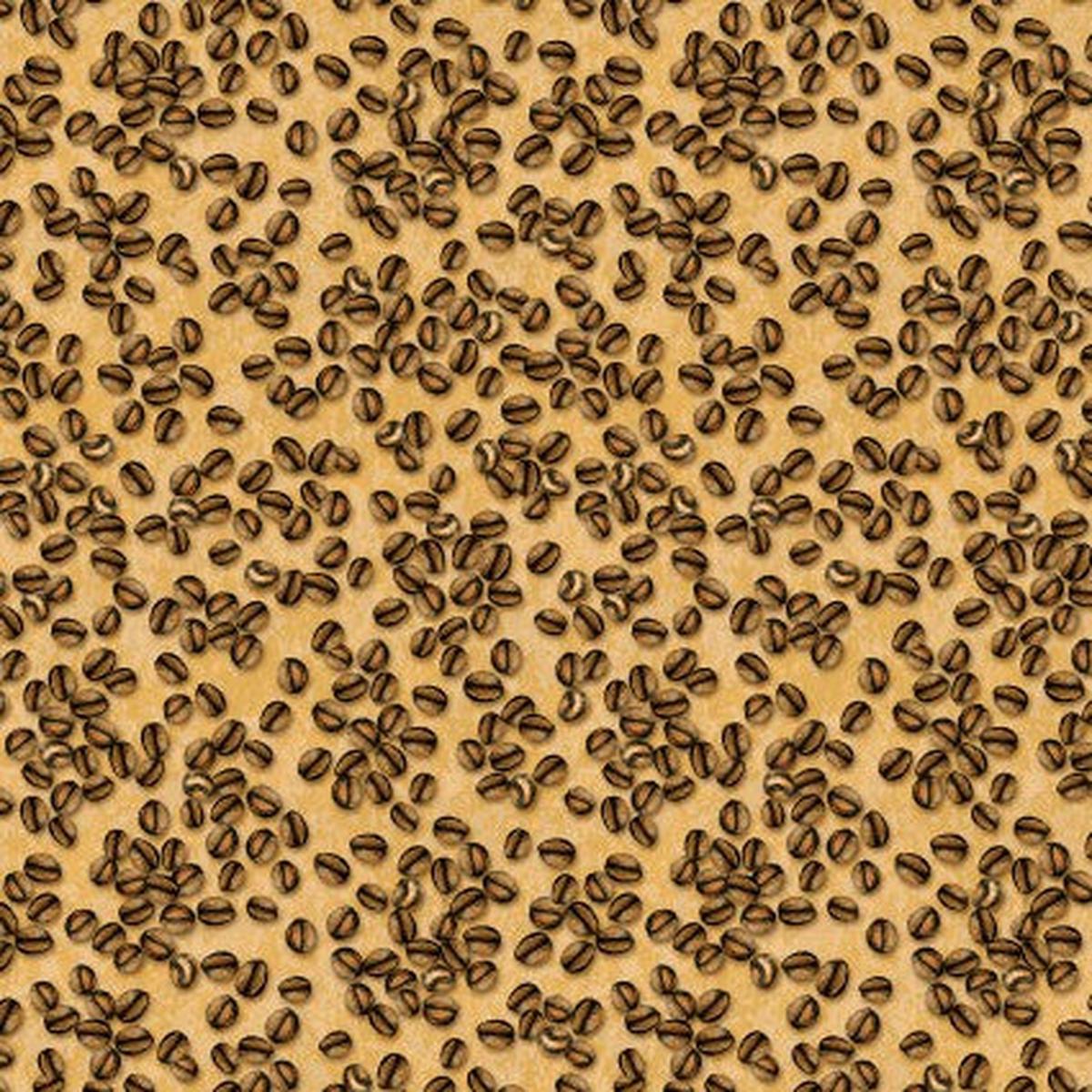 For The Love Of Coffee Little Coffee Beans Cotton Fabric - 1 yard
