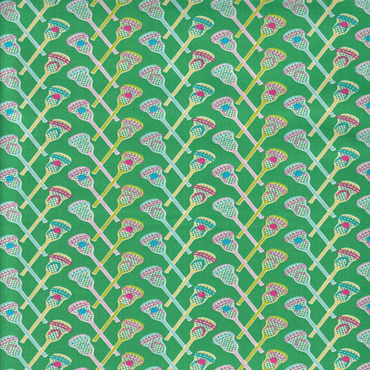 Lacrosse Green Cotton Fabric - 1 Yard