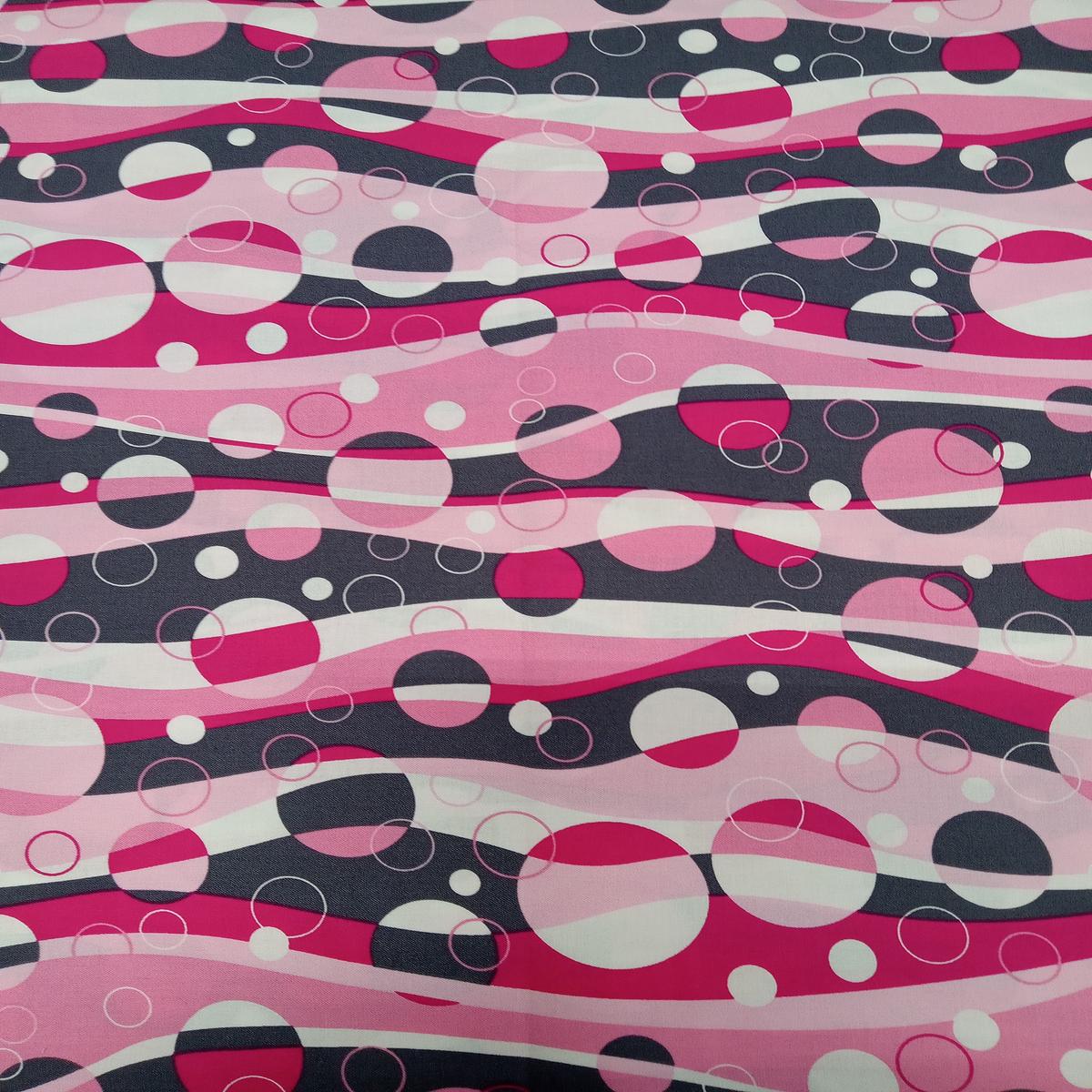 Pink Champagne Bubbles Cotton Fabric - 1 yard