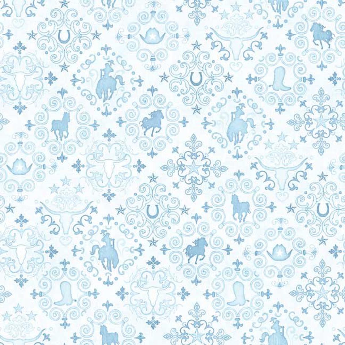 Running Wild Blue Bandanna Cotton Fabric - 1 Yard