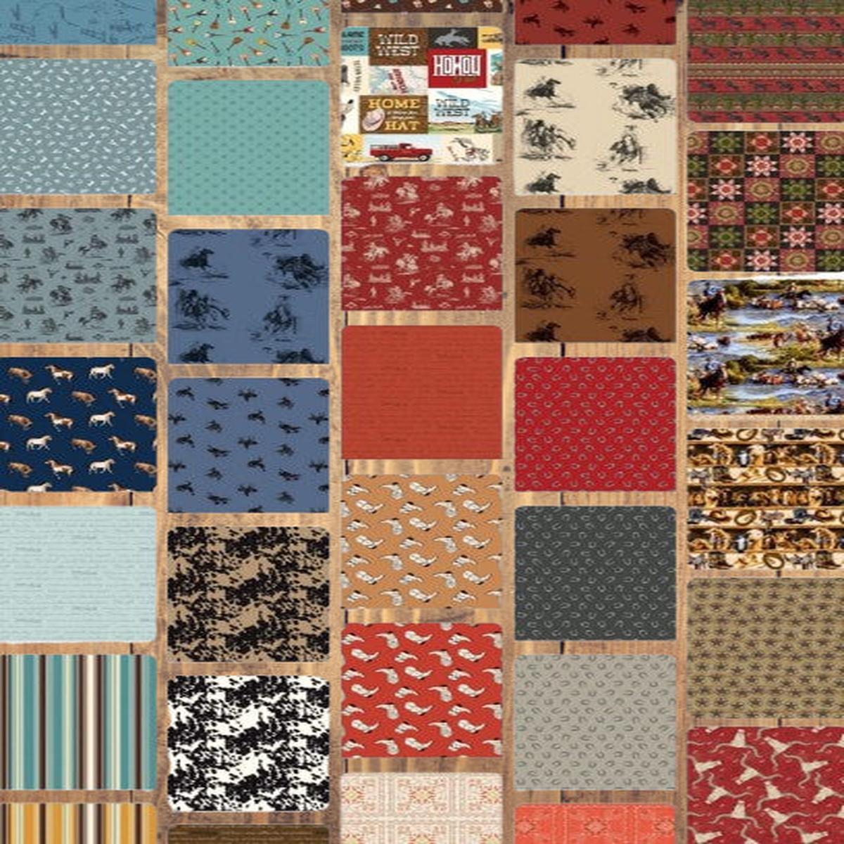 10 Fat Quarters - Assorted Western Cowboy Fat Quarter Bundle Cotton (4 Bundles)