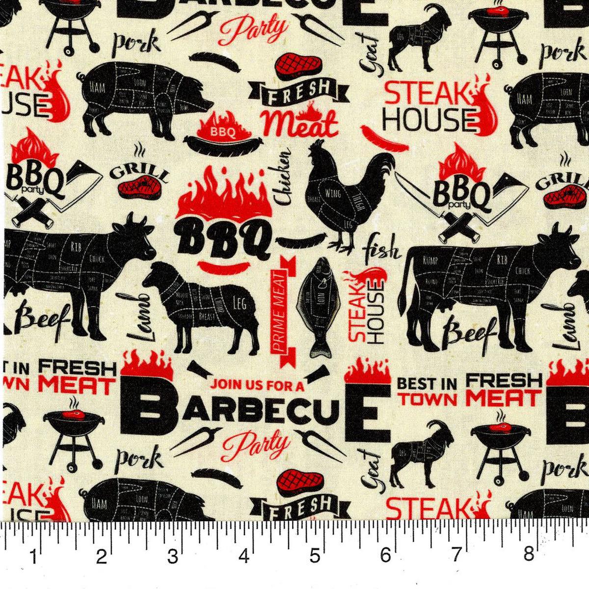 BBQ Allover Cotton Fabric