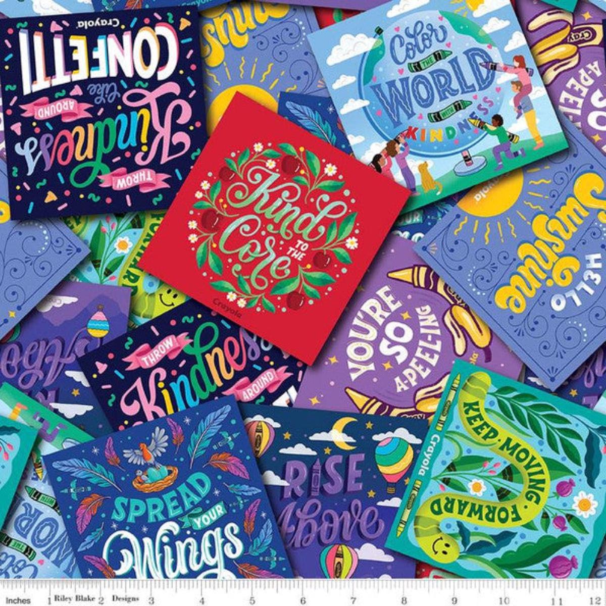 Colors of Kindness Card Toss Multi Cotton Fabric - Yard