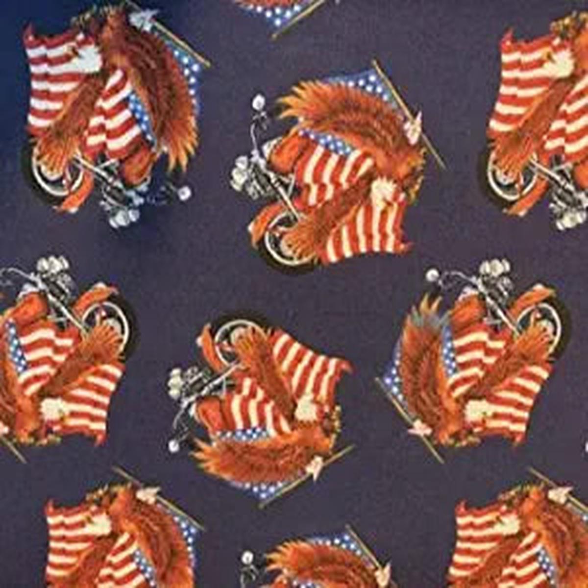 Eagles Patriotic Motorcycle Cotton Fabric