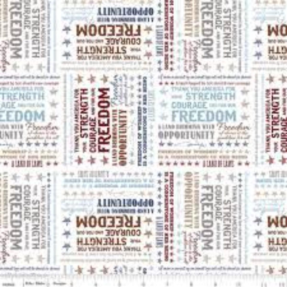 John Wayne Quotes White Cotton Fabric - 1 yard
