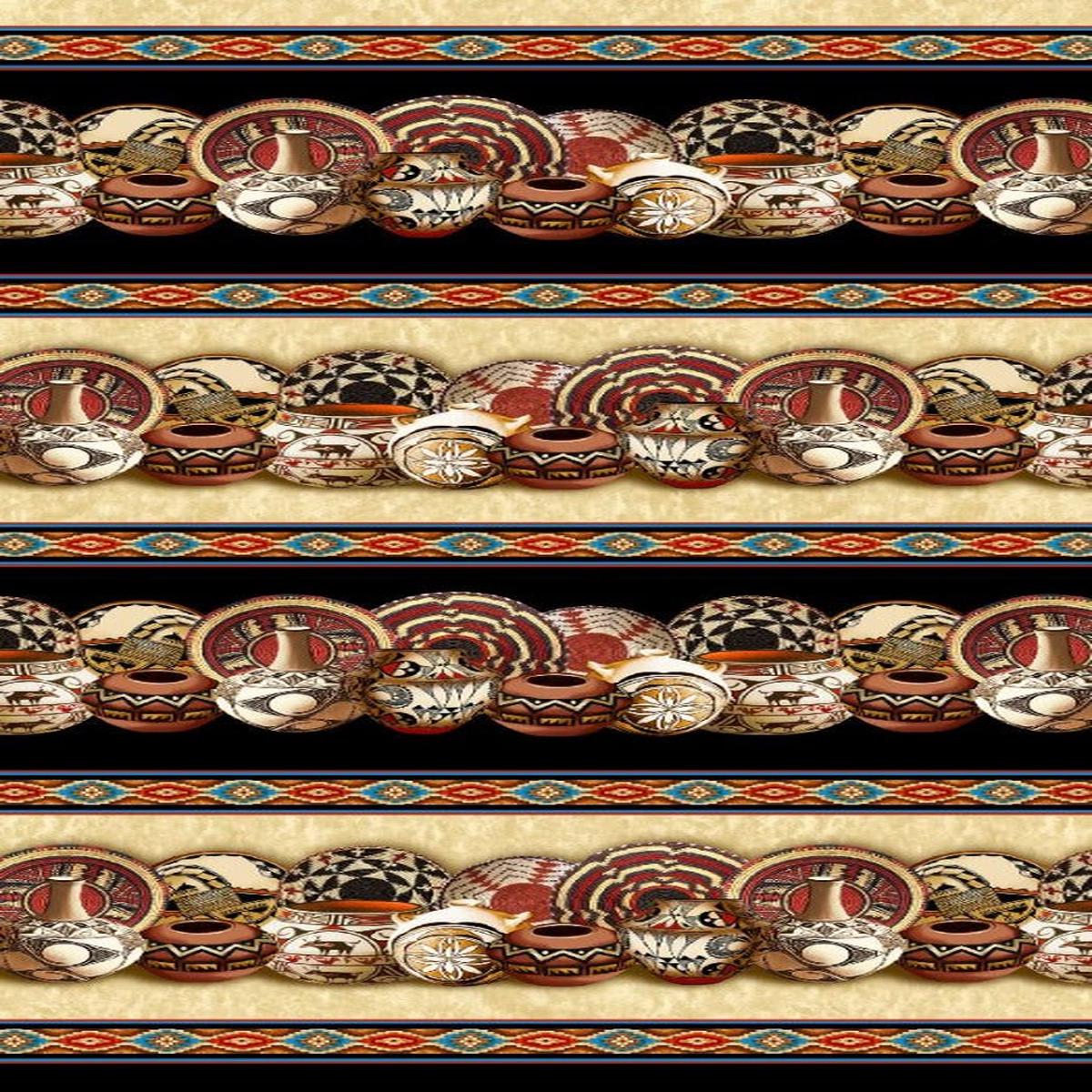 Southwest Pottery Stripe Cotton Fabric