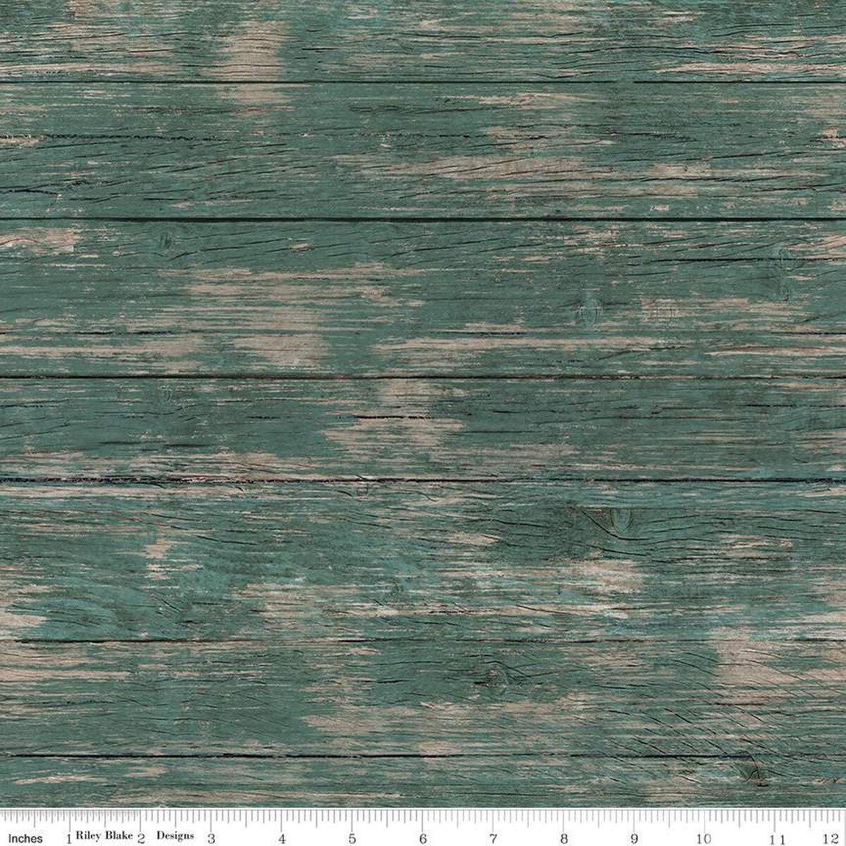 Spring Barn Quilts Barnwood Teal Cotton Fabric - 1 Yard