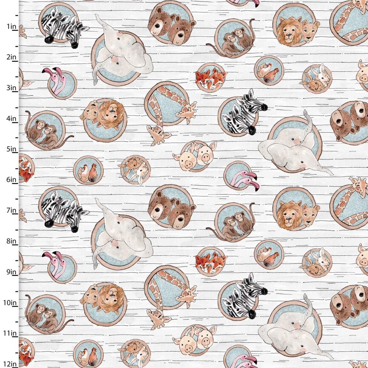 Two by Two Gray Cotton Fabric - 1 Yard