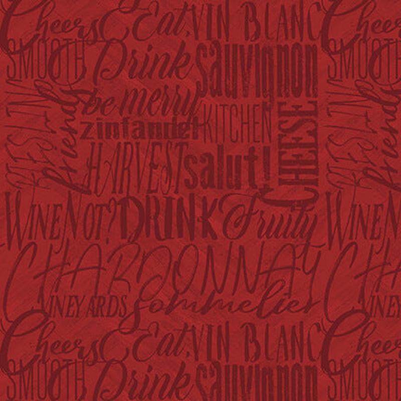 After Five Wine Words Texture Tonal Burgundy Red Mary Beth Baker Henry Glass Cotton Fabric  HG-344-88 1/2