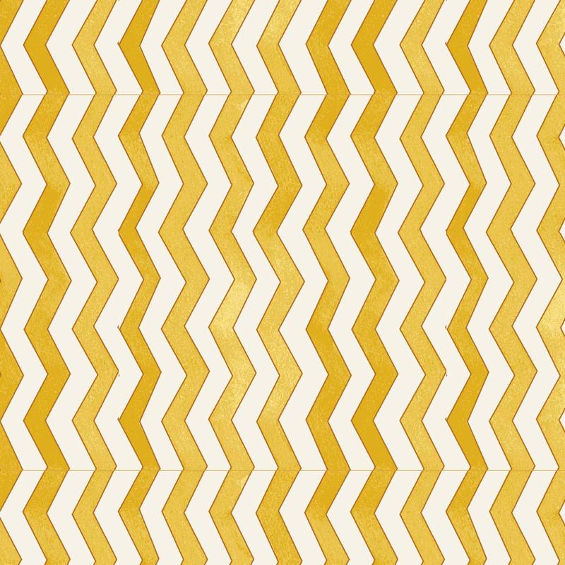 Autumn Elegance Zigzag Line Gold Metallic Kitten Studio Henry Glass Cotton Fabric
