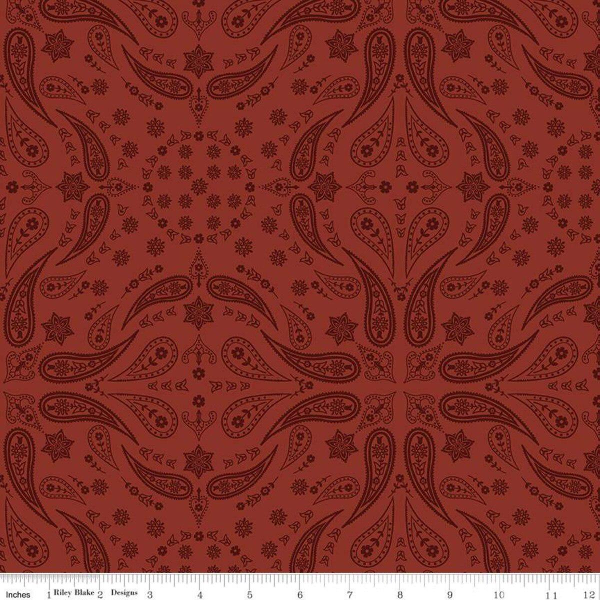 Back of the Chutes Bandana Rust Cotton Fabric