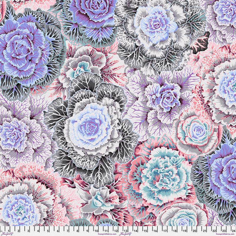 Brassica White Philip Jacobs Classics Kaffe Fassett Collective Free Spirit Cotton Fabric FS-PWPJ051.WHITE 1