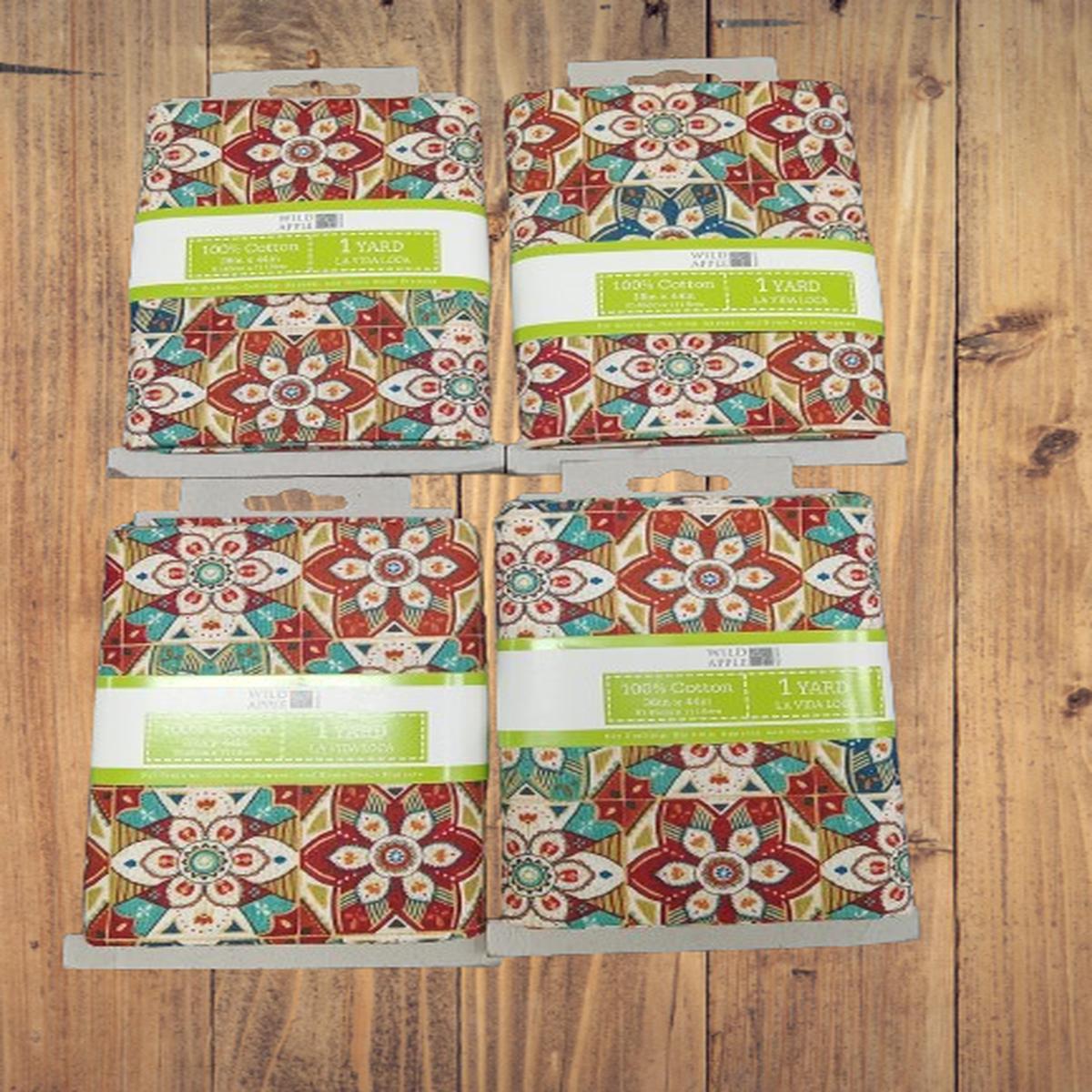 La Vida Loca Geo Pattern Cotton - 1 Yard Precut Pack of 4 - Pack of 4