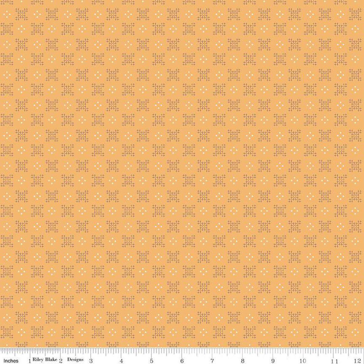 Piece & Plenty Stitching Marigold Cotton Fabric - 1 Yard
