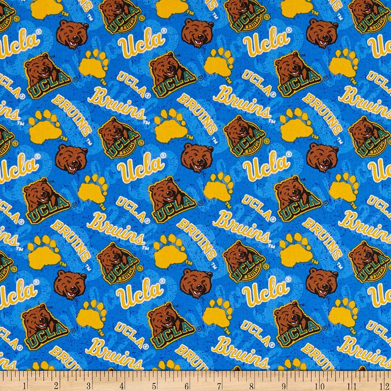 University of California at Los Angeles Bruins NCAA UCLA Tone on Tone Sykel Cotton Fabric UCLA-1178 1/2
