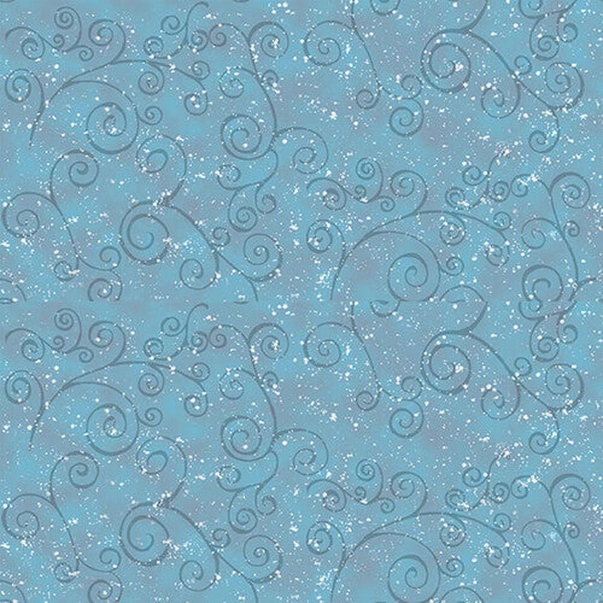 Welcome Winter Swirling Snow Blue Barb Tourtillotte Henry Glass Cotton Fabric