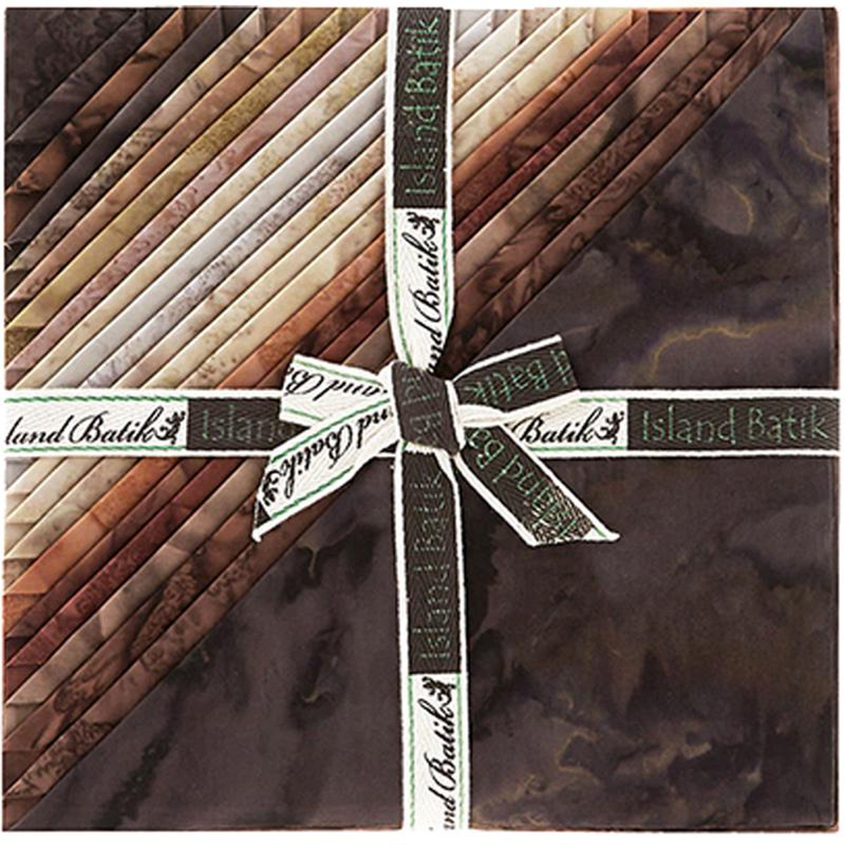 Breathtaking Brown 10 Squares Stack Island Batik Fabric