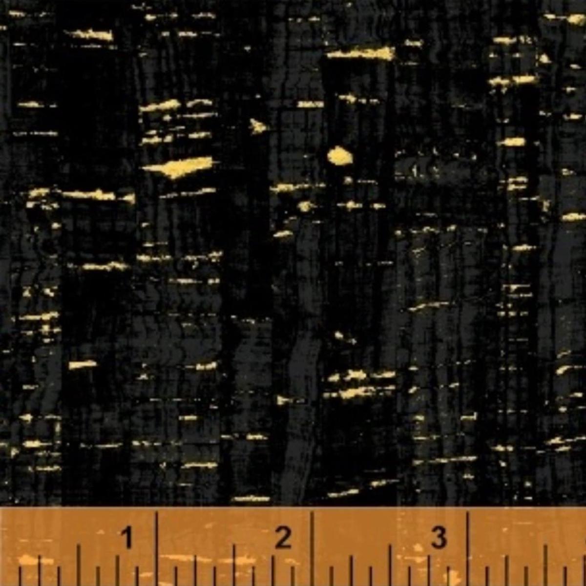 Uncorked Onyx Black Metallic Thread Windham Cotton Fabric WF-50107M-27 1/2