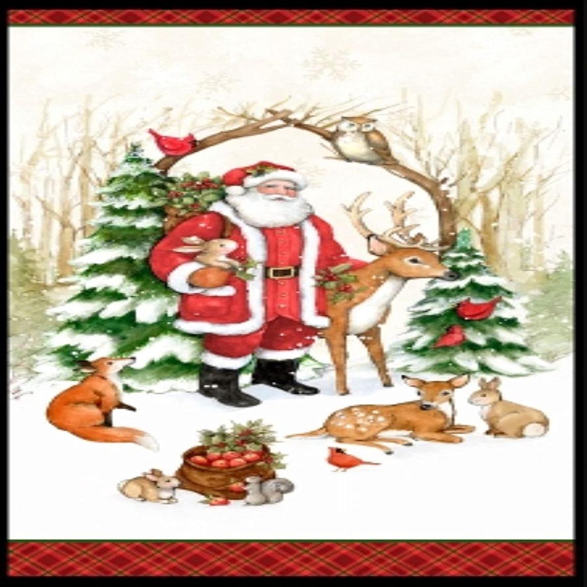 Winter Forest Santa Panel 24