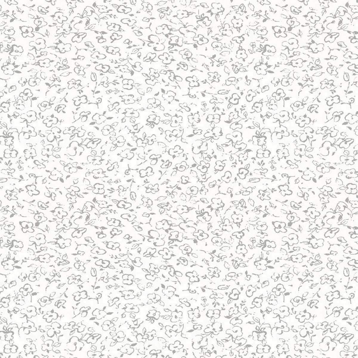 Au Naturel Floral Doodle Ivory Green Lisa Audit Wilmington Prints Cotton Fabric WP-3041-17820-177 1/2