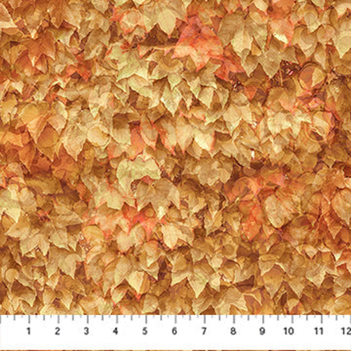 Autumn Breeze Layered Leaves Light Rust Deborah Edwards and Melanie Samra Cotton Fabric NC-DP28059-37