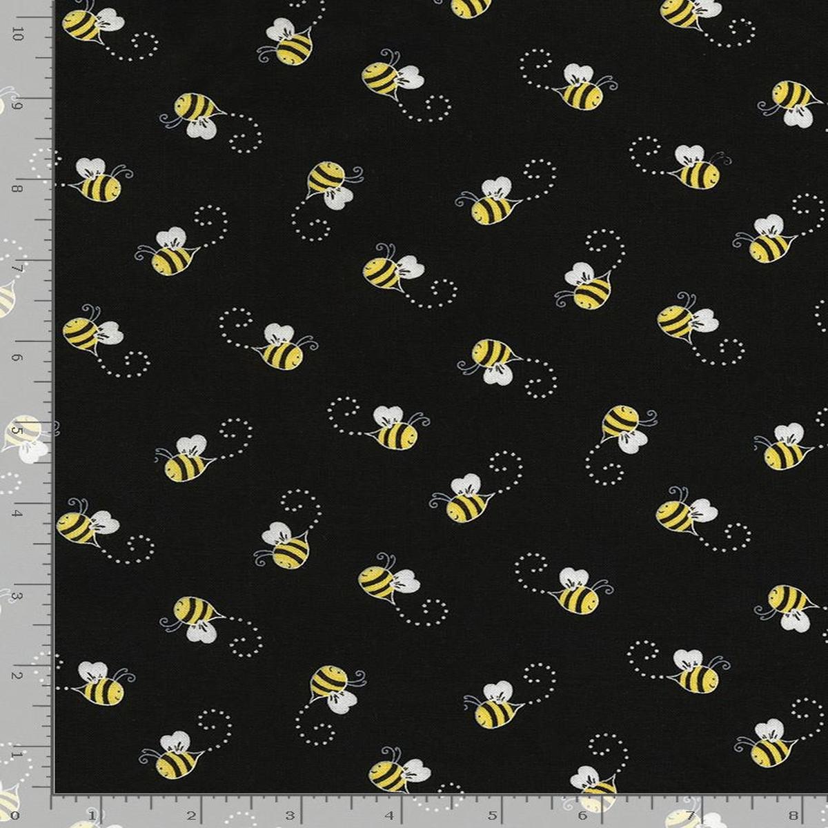 Bees You are my Sunshine Gail Cadden Timeless Treasures Cotton Fabric TT-GAIL-CD5496-Black 1