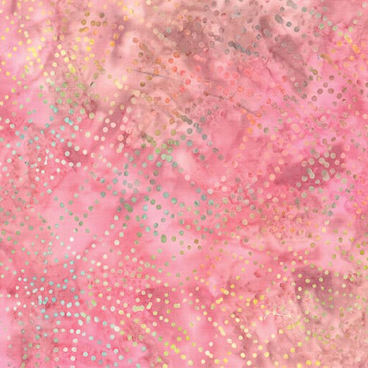 Bali Dot Craze Batik Dot Wave Pink Benartex Cotton Fabric BE-9282-21 1/2